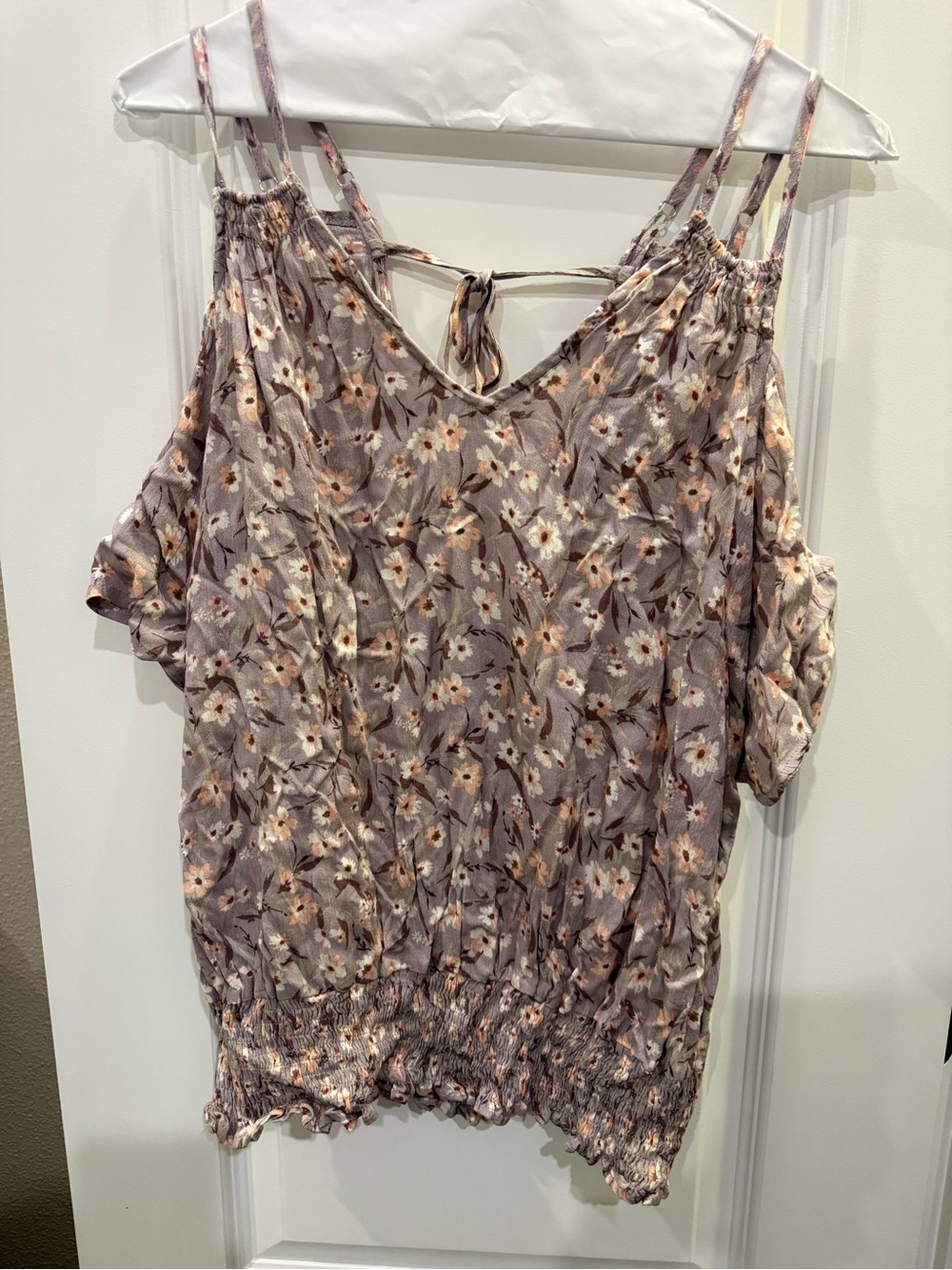 Daytrip Mauve Floral Cold-Shoulder Camisole